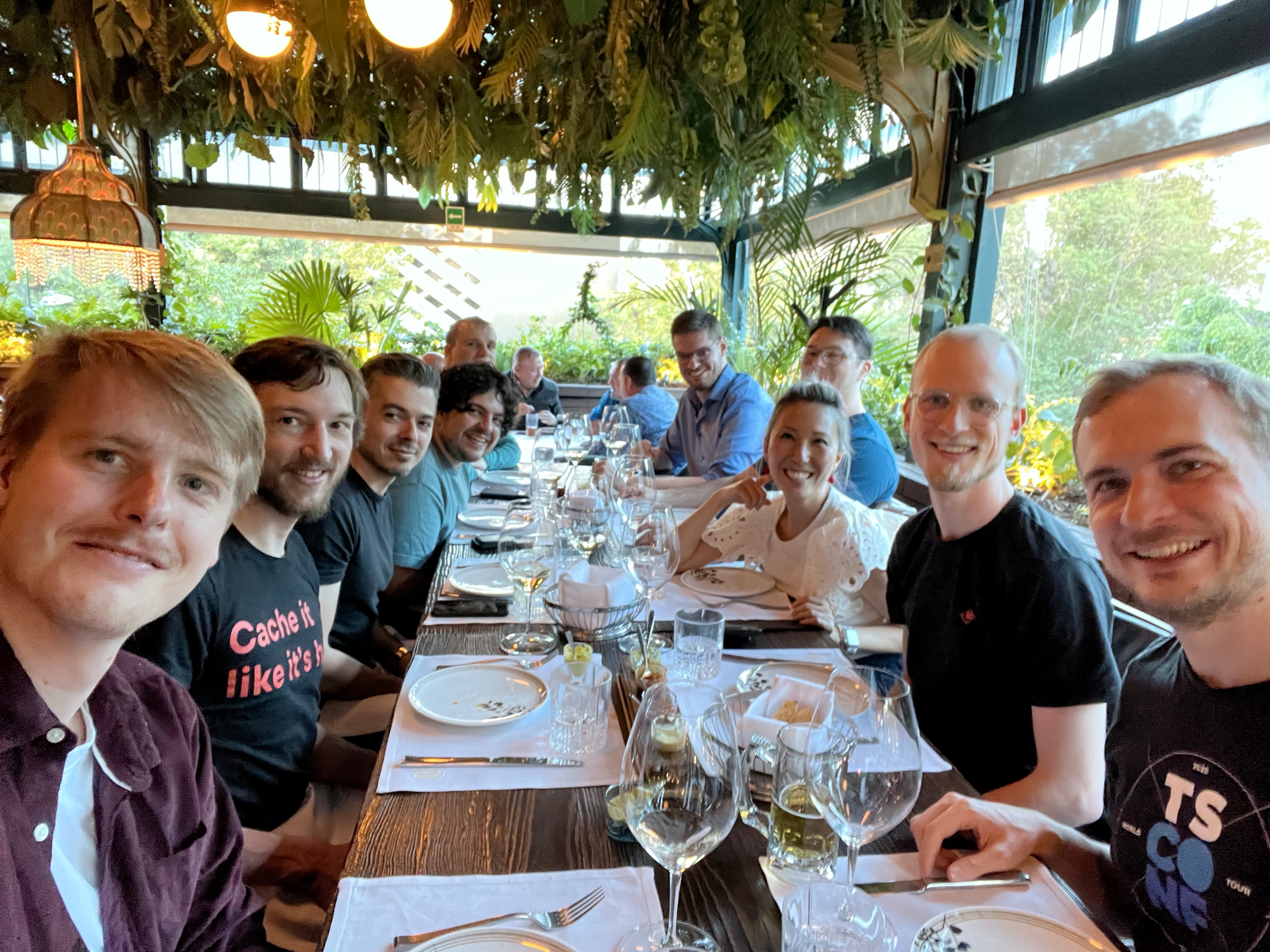 Team having a meal in Mexico Offsite 2023