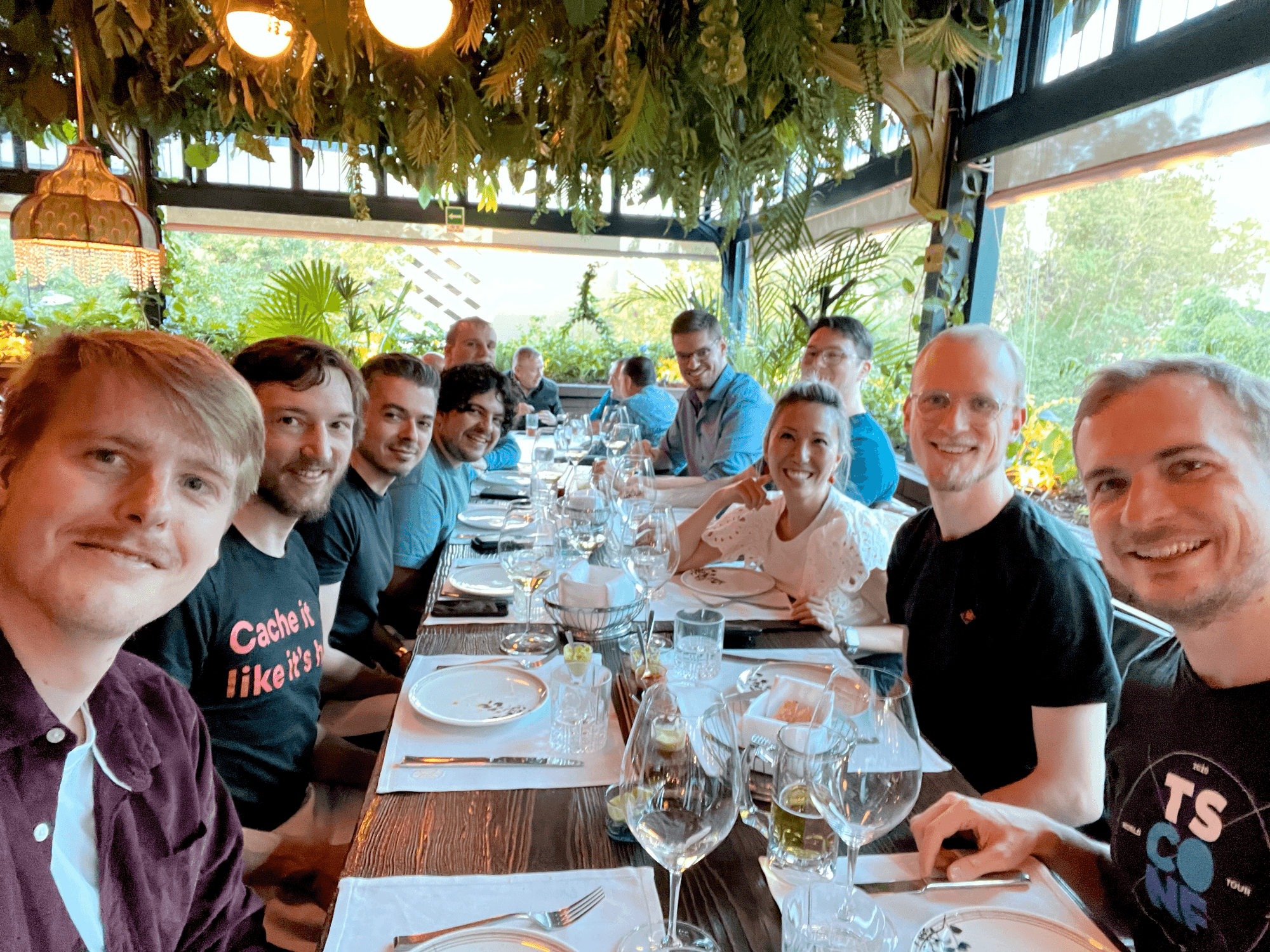 Team having a meal in Mexico Offsite 2023