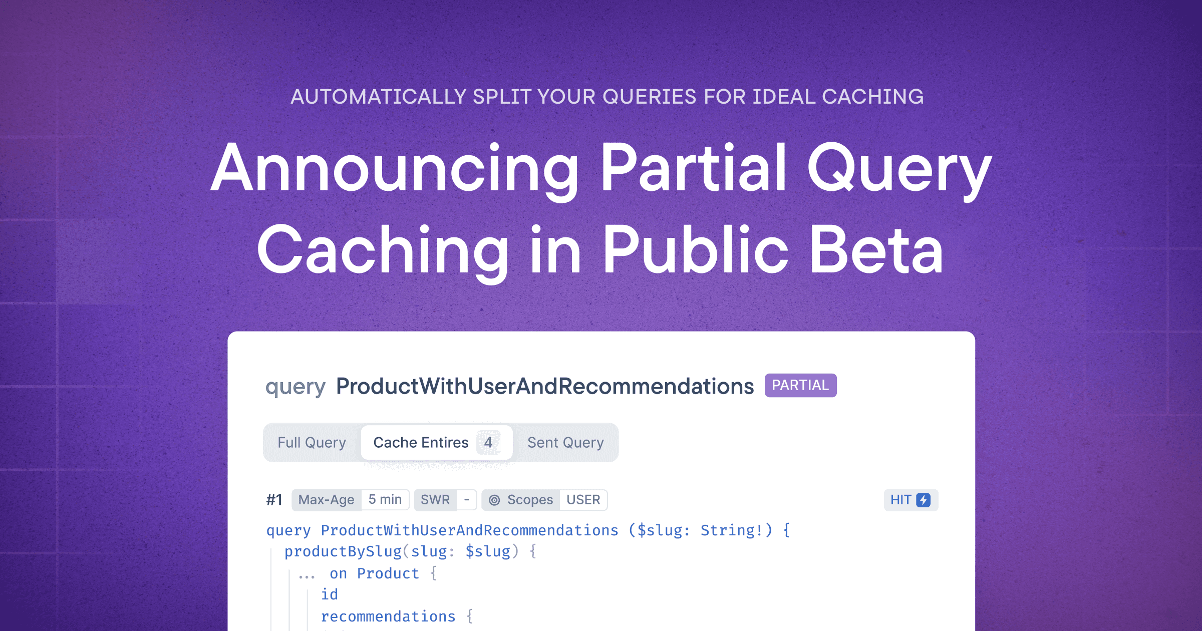 Partial Query Caching is now in Public Beta